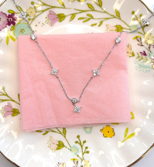 "Amaryllis" CZ Silver Necklace
